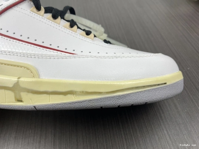 DJ4375-106 White SP Jordan Off-White Red Low Retro 2 0809